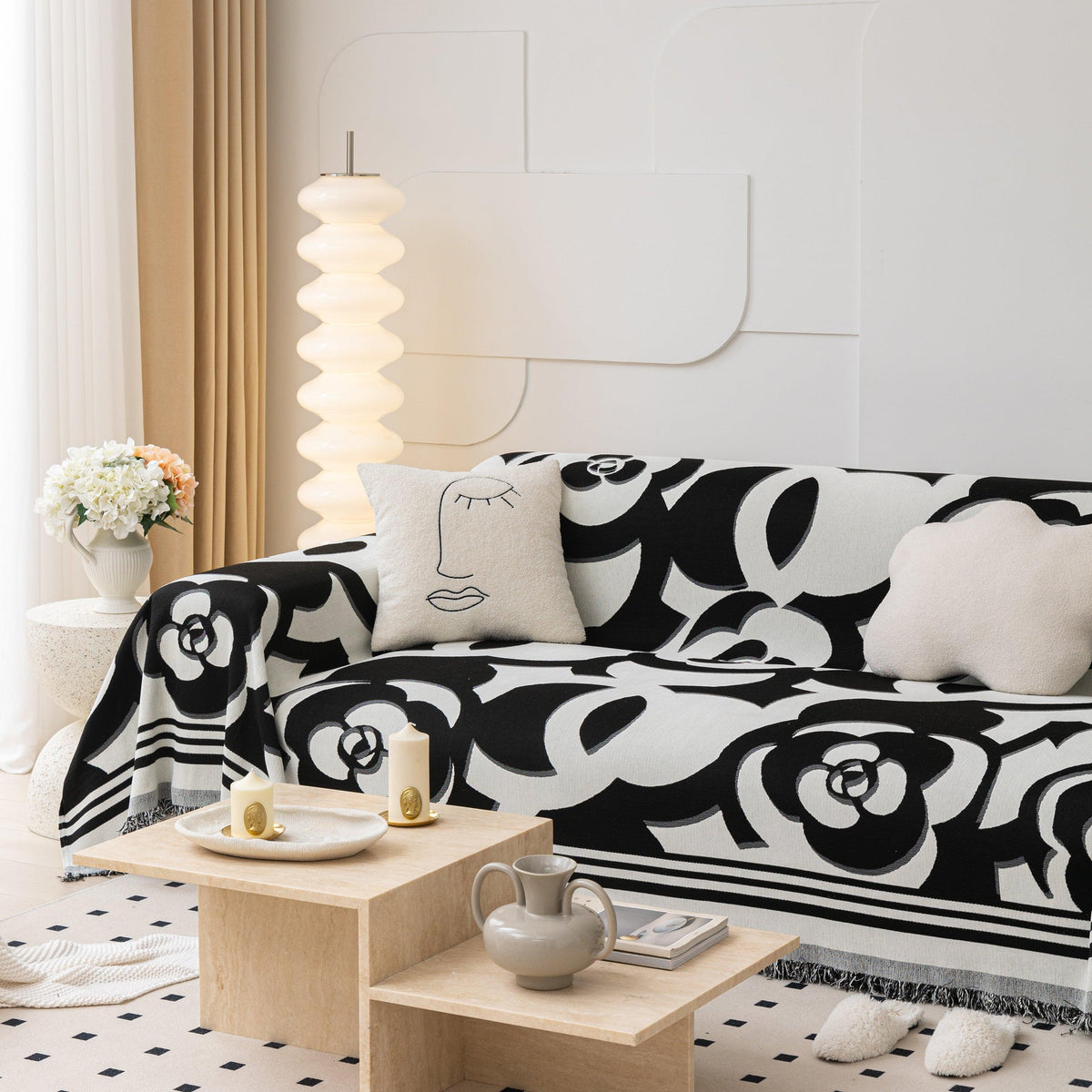 Chenille Sofa Cover Blanket, Couch Cover Blanket Throws for Couches Living Room Furniture Throw Covers
