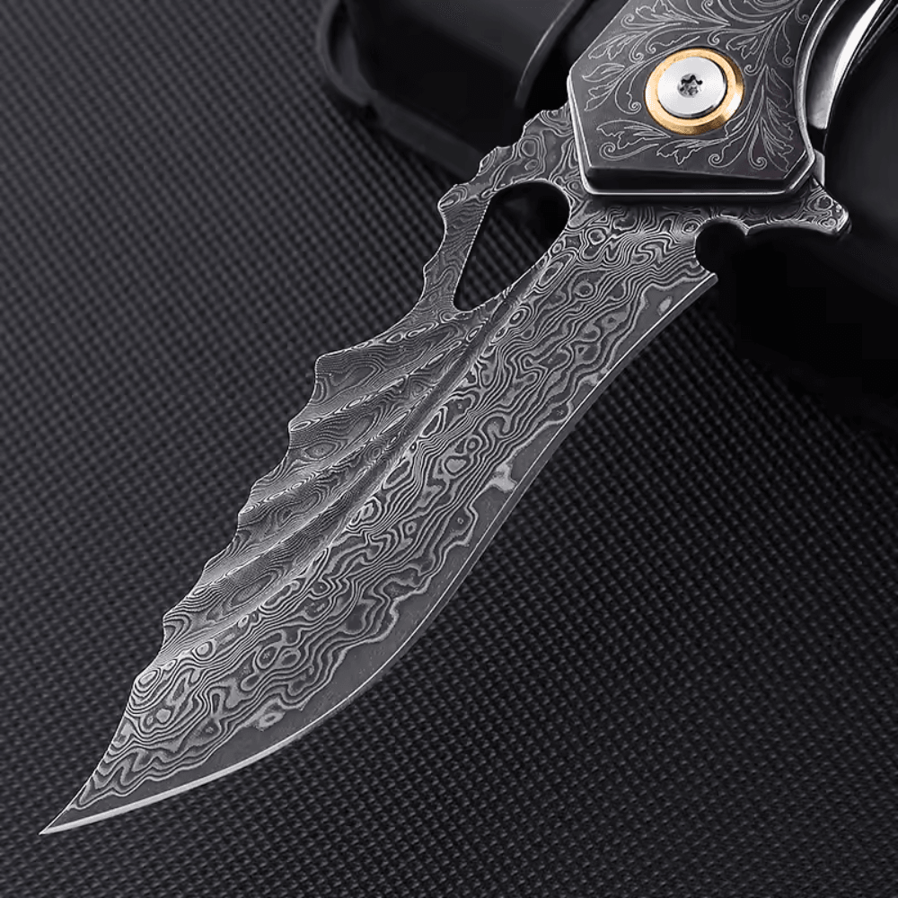 Condor VG10 Japanese Damascus Pocket Knife with Stained Maple Burl handle