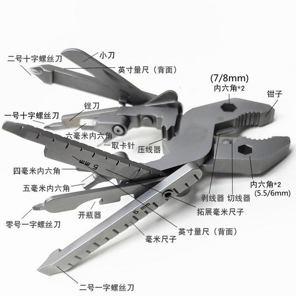 25-in-1 Multitool Clamps and Vises Stainless Steel Pocket Knife with Screwdriver Sleeve with Sheath-Perfect for Outdoor, Survival, Camping, Hiking, Simple Repair Wautton Outdoor Gear