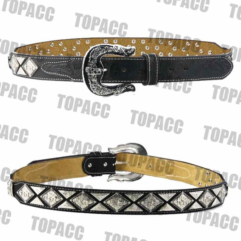 TOPACC Western Super Concho Horse Cross Sword Black Country Belts Genuine Leather - Gifts for You 'n Me