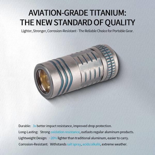 Keychain TItanium Alloy Flashlight EDC  Super Bright Mini led flashligts with Pocket Size Wautton Outdoor Gear