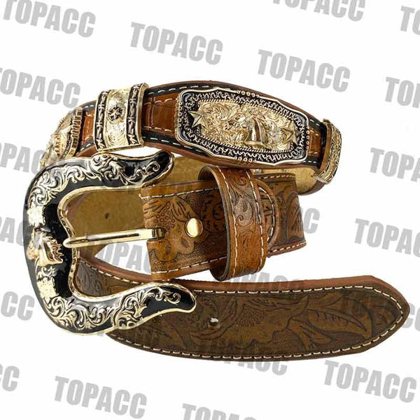 TOPACC Western Super Concho Horse Country Belts Genuine Leather - Gifts for You 'n Me