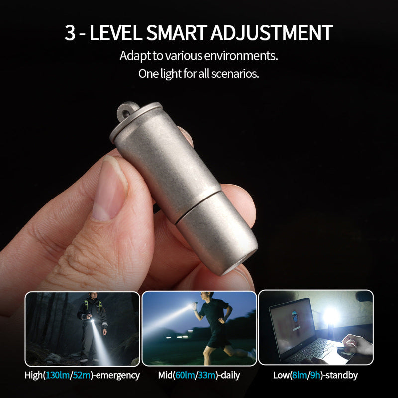 Rechargeable Keychain Flashlights 130 Lumens EDC Pocket Flashlights Wautton Outdoor Gear