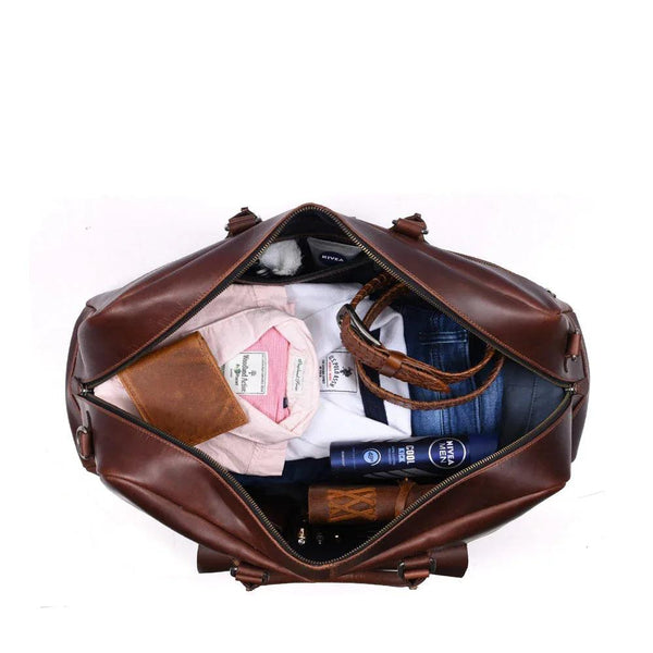 Voyager Leather Duffle Bag - Gifts for You 'n Me