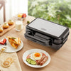 3-in-1 1082W Sandwich Maker with Removable Non-Stick Plates-Black - Black