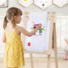 3-in-1 Double-sided Art Easel with Chalkboard and Magnetic Whiteboard-Natrual