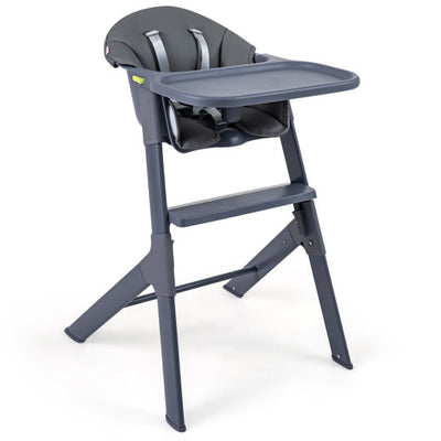 3-in-1 Washable Baby High Chair with Tray Footrest-Gray