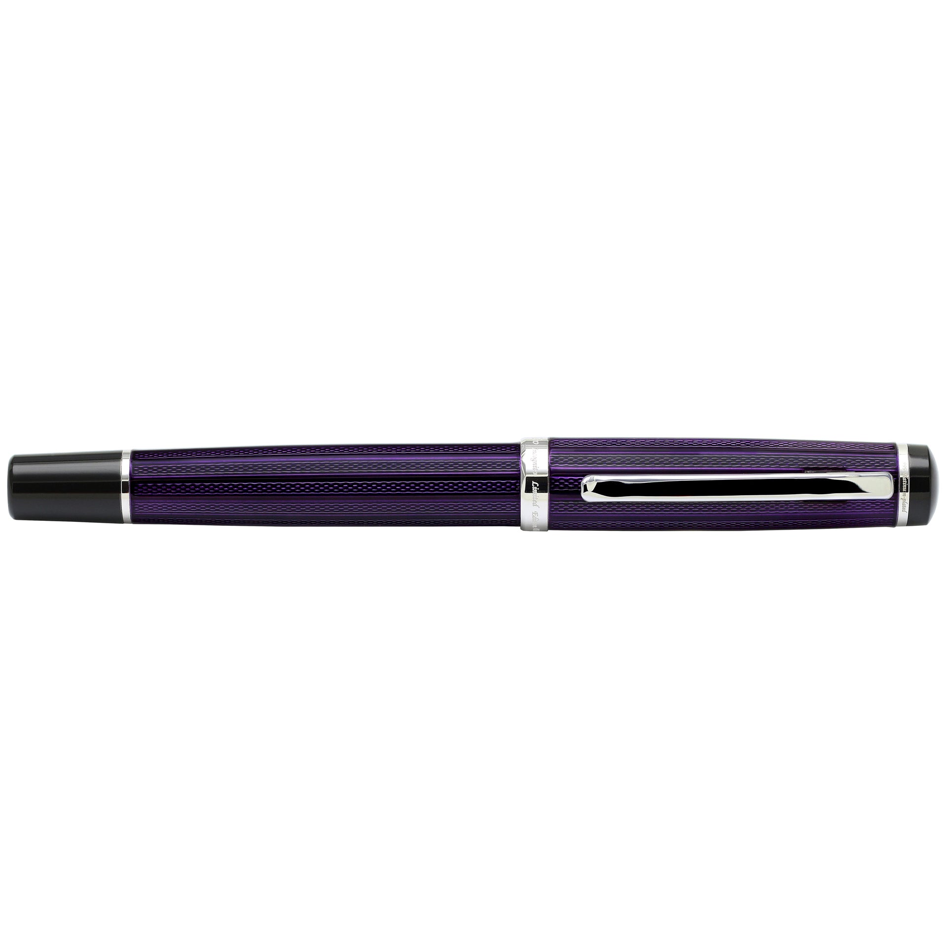 Incognito Diamond-Cut Lacquered Brass Fountain Pen (Fine Nib) - Purple