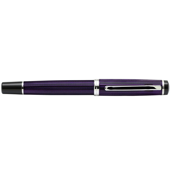 Incognito Diamond-Cut Lacquered Brass Fountain Pen (Fine Nib) - Purple - Gifts for You 'n Me