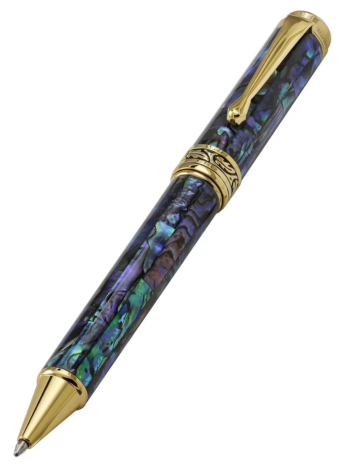 Maestro® Paua Abalone Sea Shell Ballpoint Pen - 18K Gold Plated - Gifts for You 'n Me