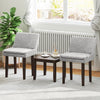 3-Piece Accent Table and Chair Set for Kitchen and Living Room-Brown & Gray