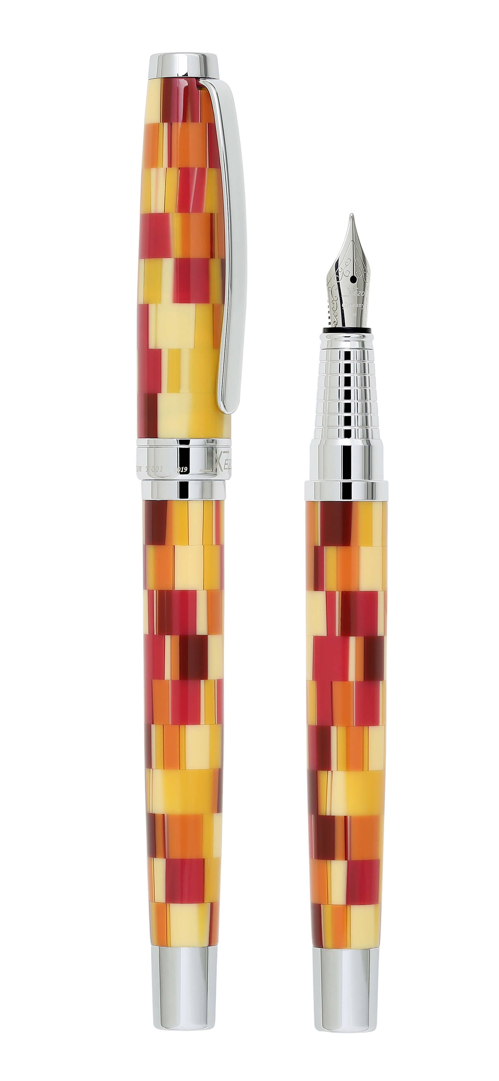 Urbanite Acrylic & Brass Fountain Pen (Medium Nib) - Retro Red