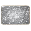 Galaxy Sparkle Stars Silver Gray Bath Mat
