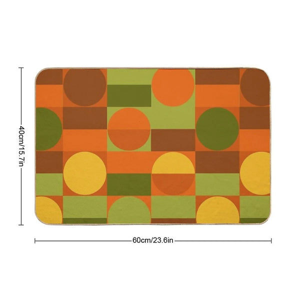 70's Retro Colors Mid-Century Modern Bath Mat