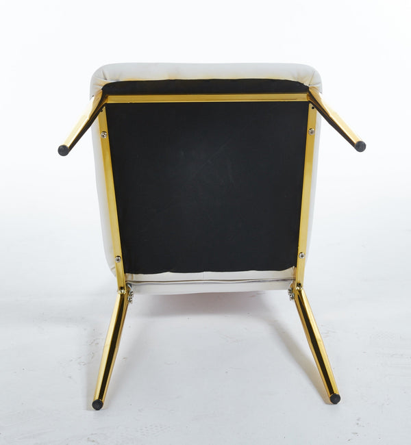 chair  set of 4,GOLDEN COLOR LEG,WHITE SEAT