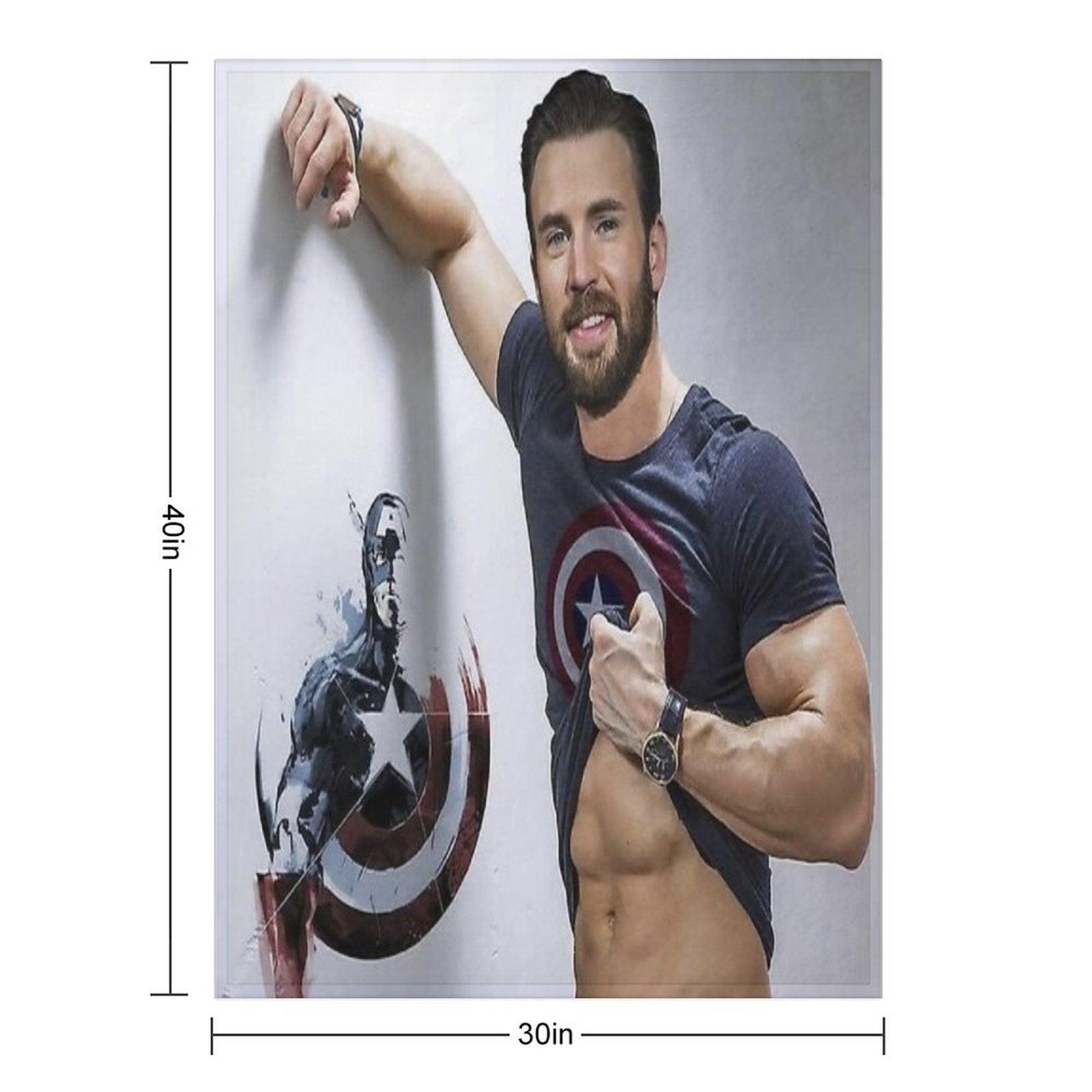 Chris Evans Wallpaper Throw Blanket