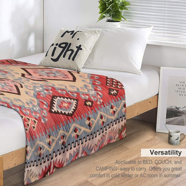 Vintage Anatolian Kilim 1970`s Versatility Throw Blanket