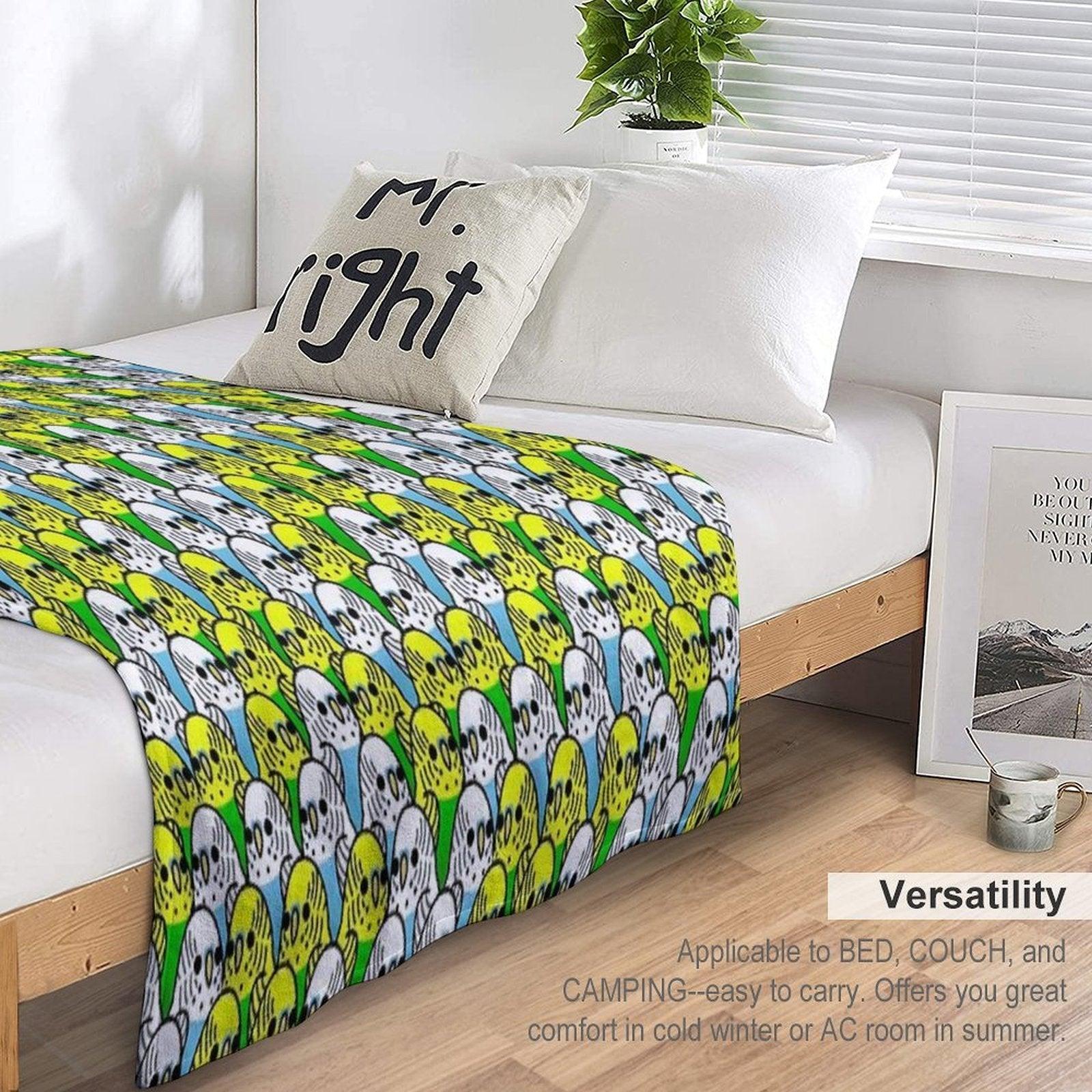 Too Many Birds! - Budgie Squad 1 Throw Blanket