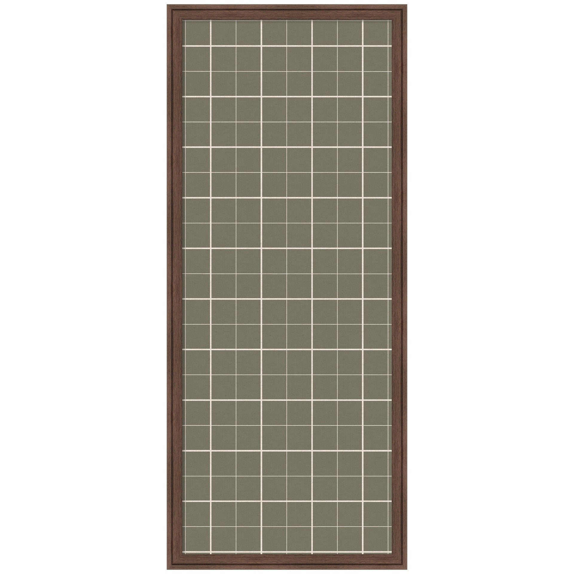 Framed Fabric Pinboard Sage Green Plaid Wall Organization