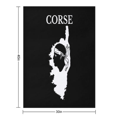 Corsica (Corse) Map, France, French Region. Gift-ready Throw Blanket