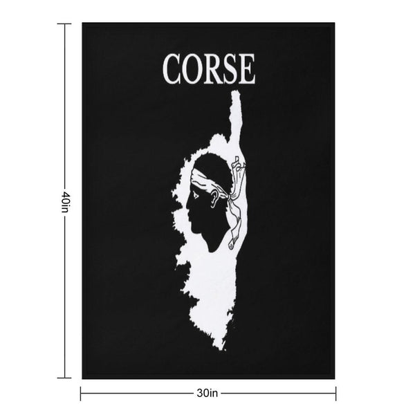 Corsica (Corse) Map, France, French Region. Gift-ready Throw Blanket