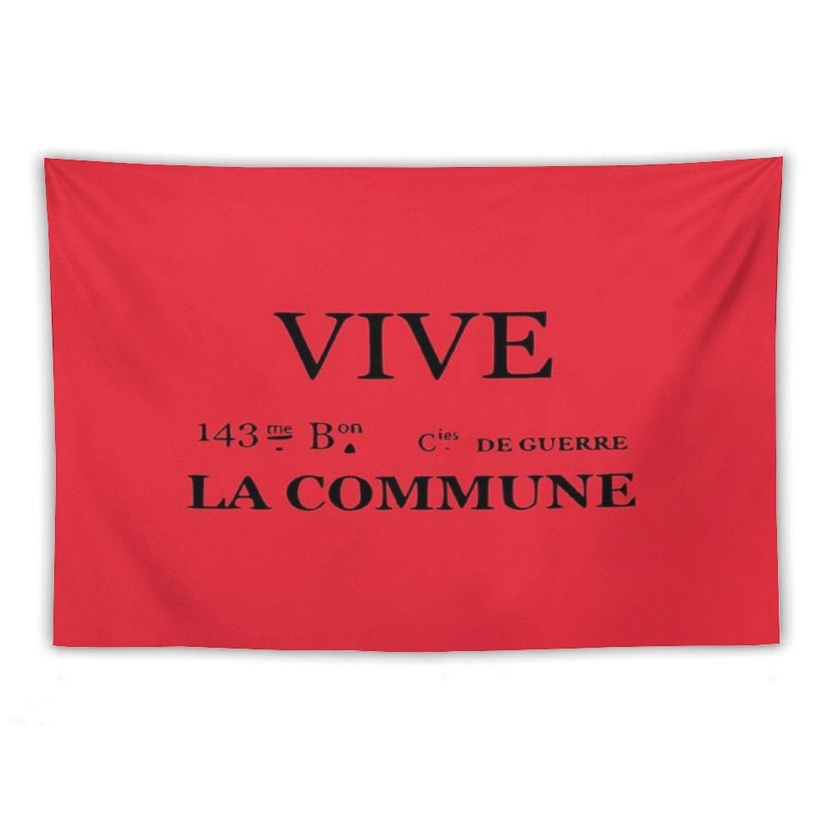Vive La Commune Flag of The 143rd Battalion of The Communal National Guards of The Paris Commune Tapestry