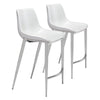 Magnus Counter Stool (Set of 2) White & Silver