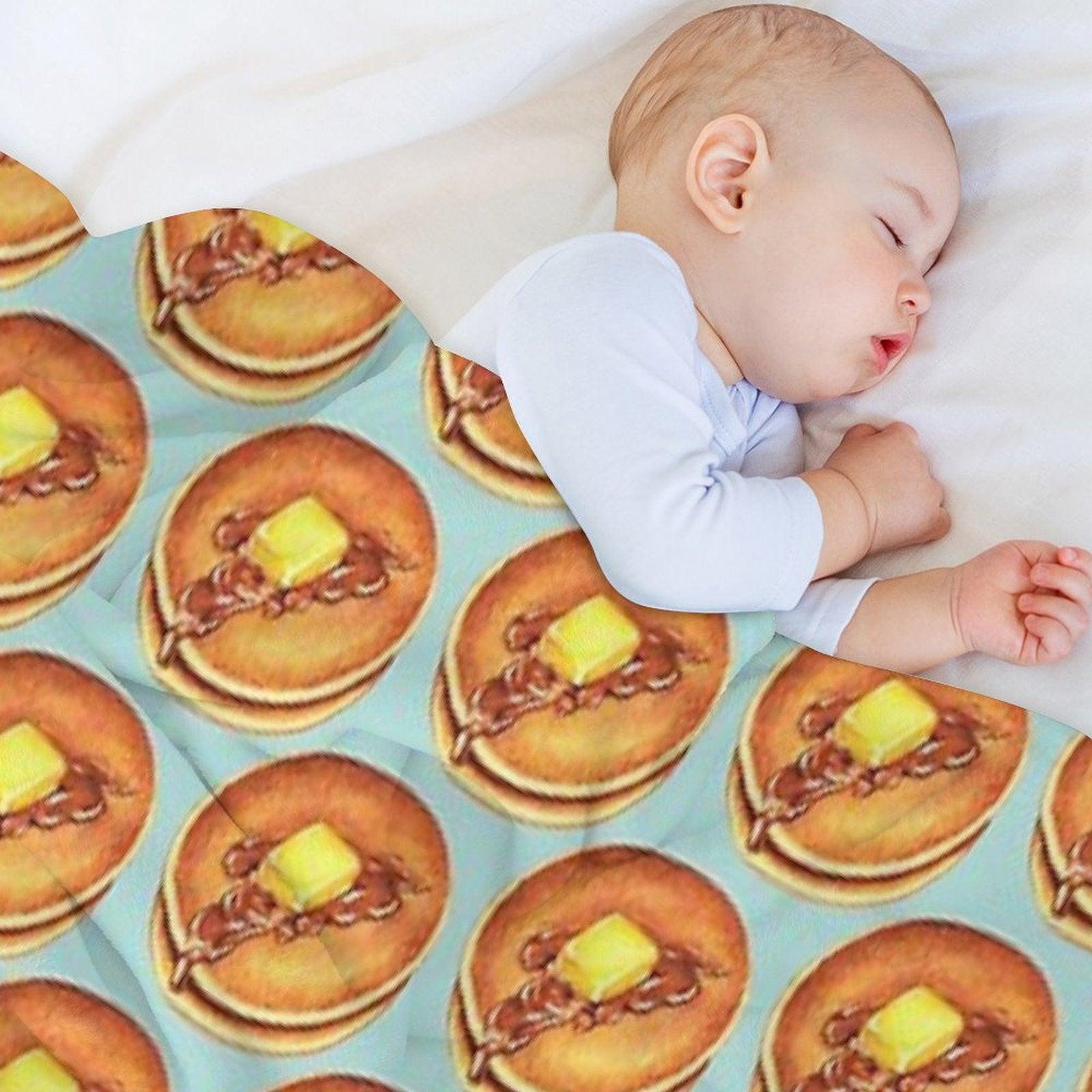 Pancakes Pattern - Blue Throw Blanket