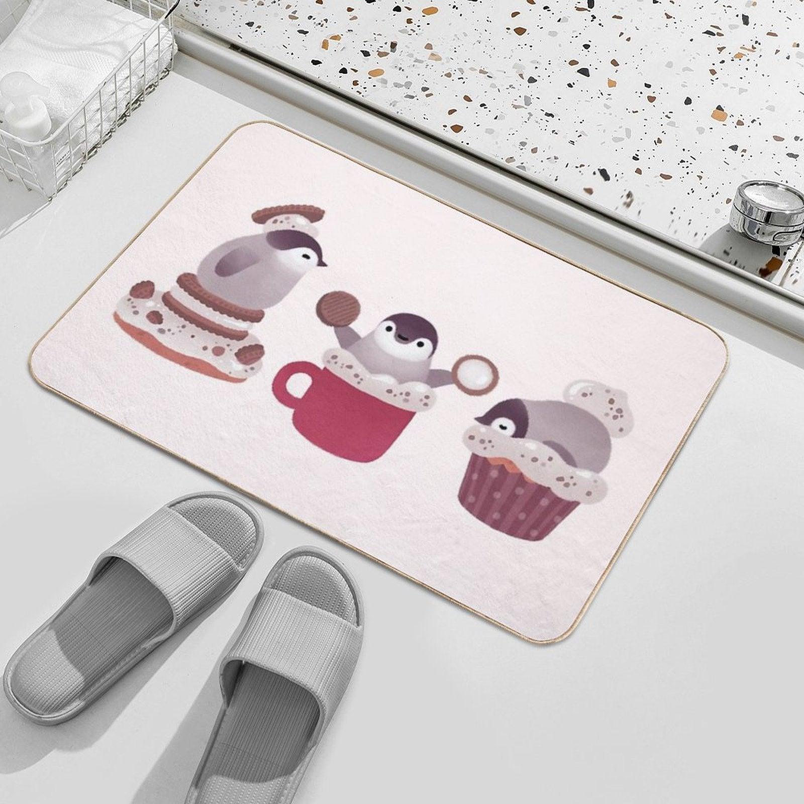 Cookie Cream And Penguin Bath Mat