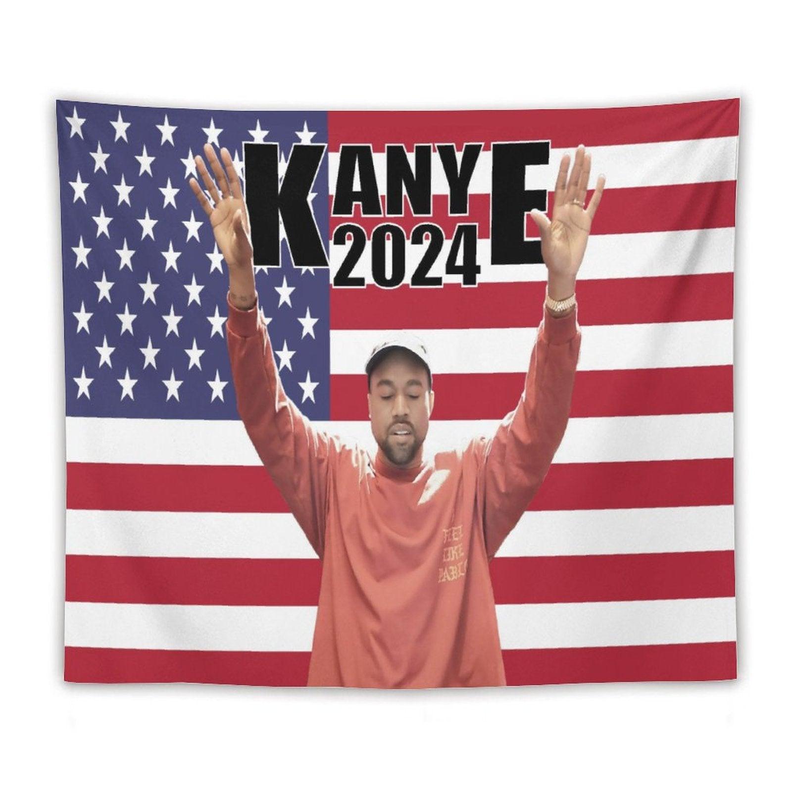 Kanye 2024 West  America Flag Tapestry