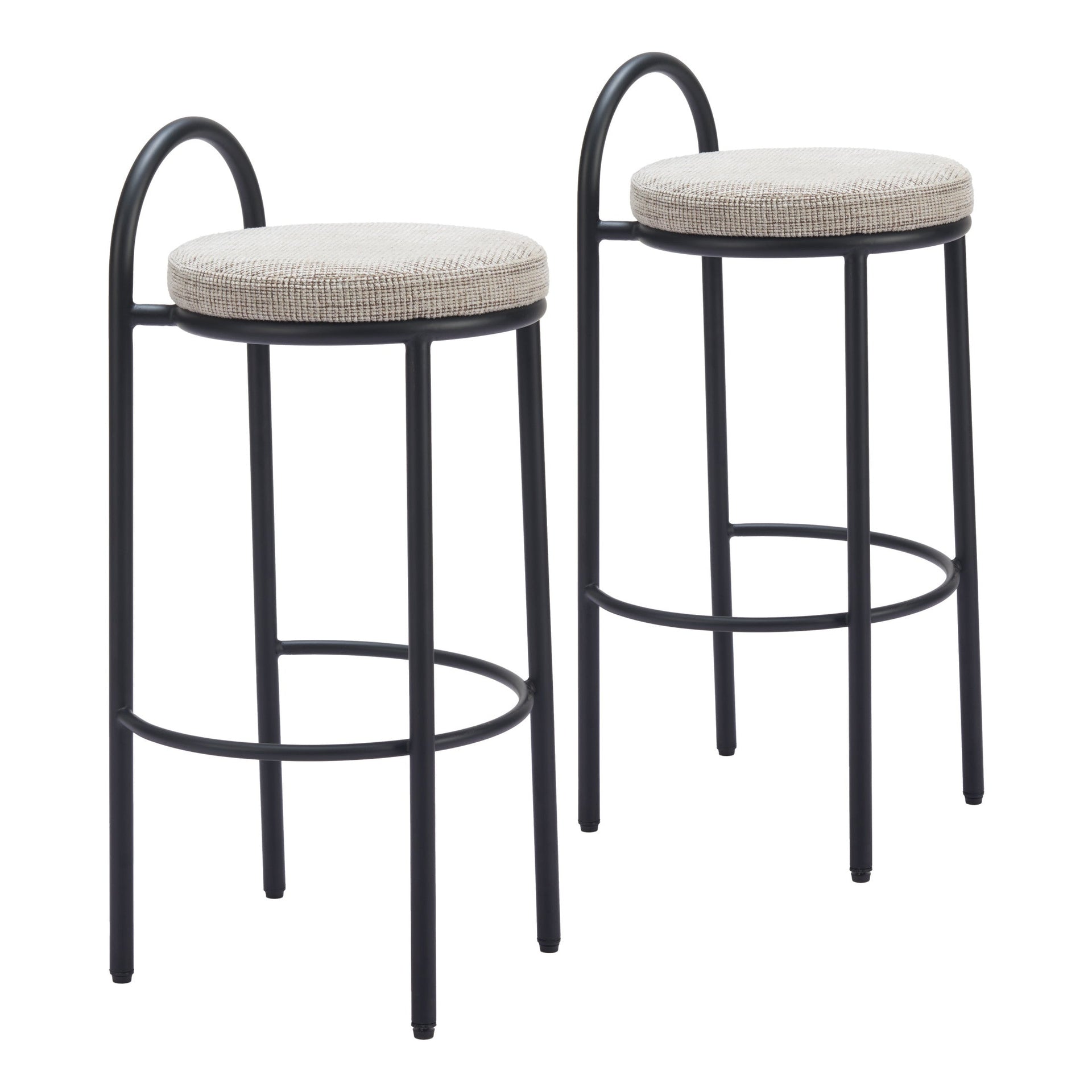 Sisal Barstool (Set of 2) Beige Tweed