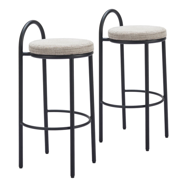 Sisal Barstool (Set of 2) Beige Tweed