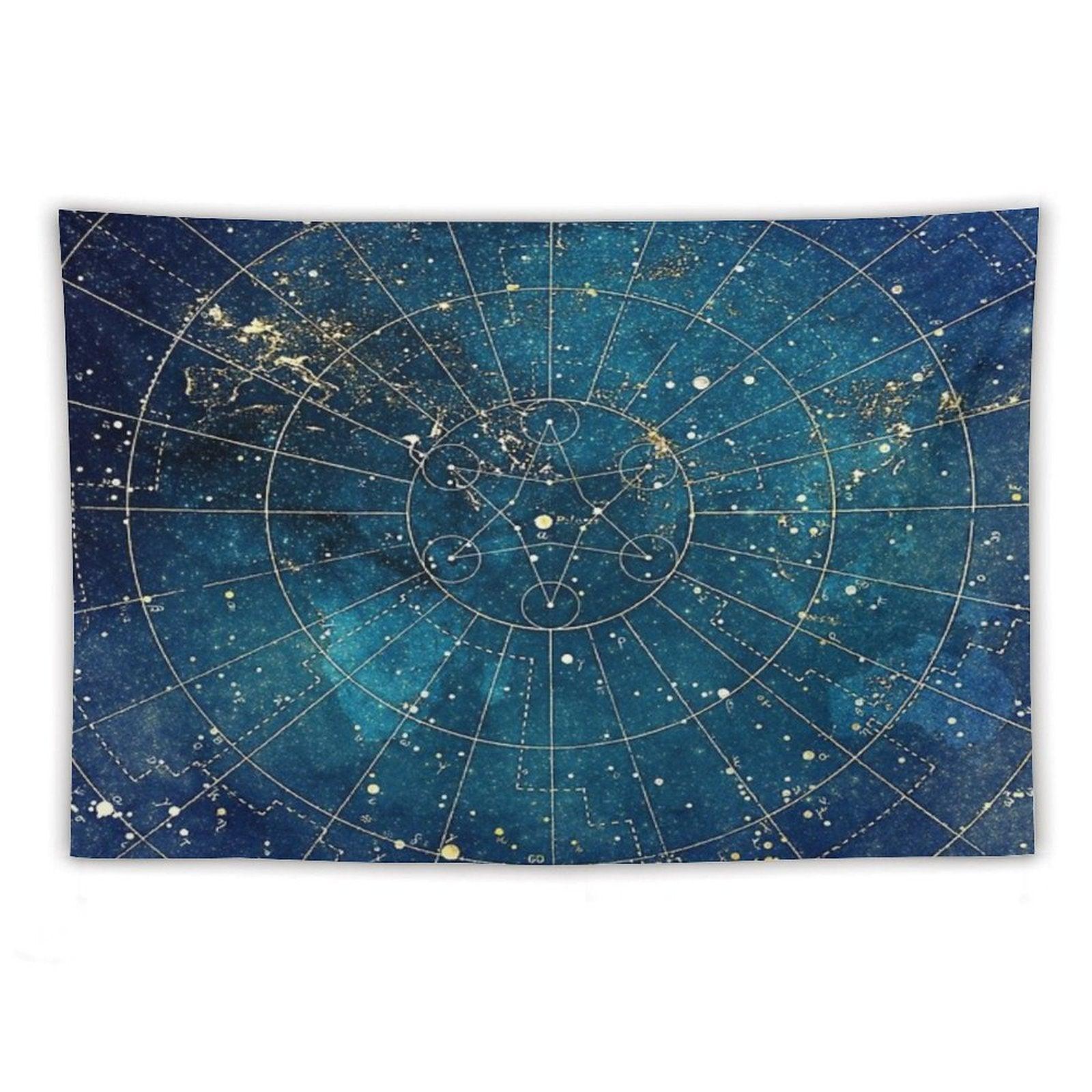Star Map  City Lights Tapestry