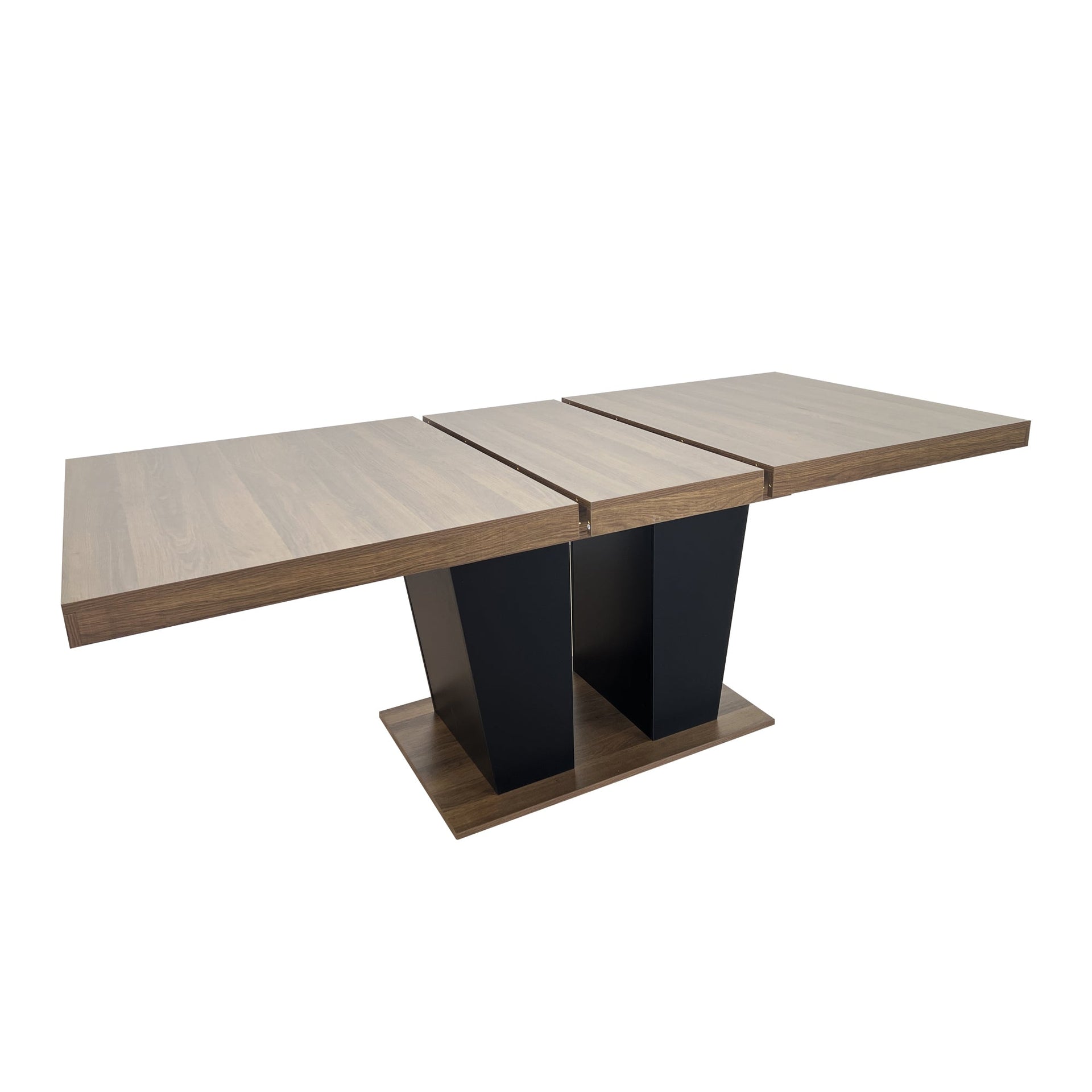 Beige and Brown Extendable Dining Table