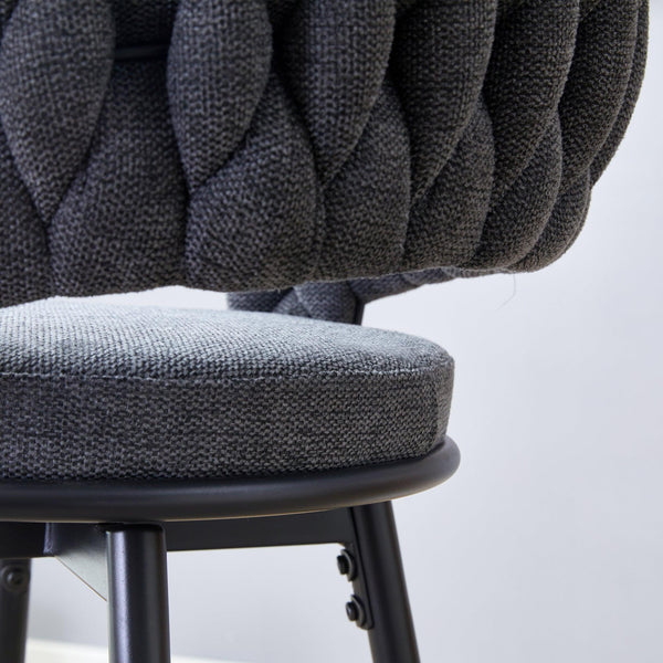 2 Set of Rotating Barstools With Breathable Cotton and Linen Soft Cushions
