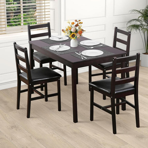 Brown Premium Five Piece Dining Table Set Apartment