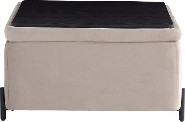 Connor Thirty One Point One Inch Taupe Velvet Storage Ottoman