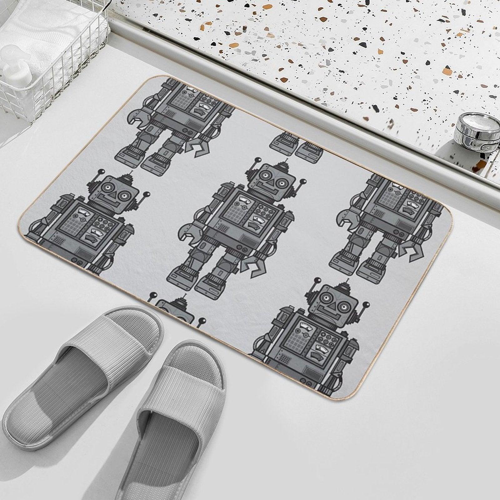 Vintage Robot  Stain-Proof Bath Mat