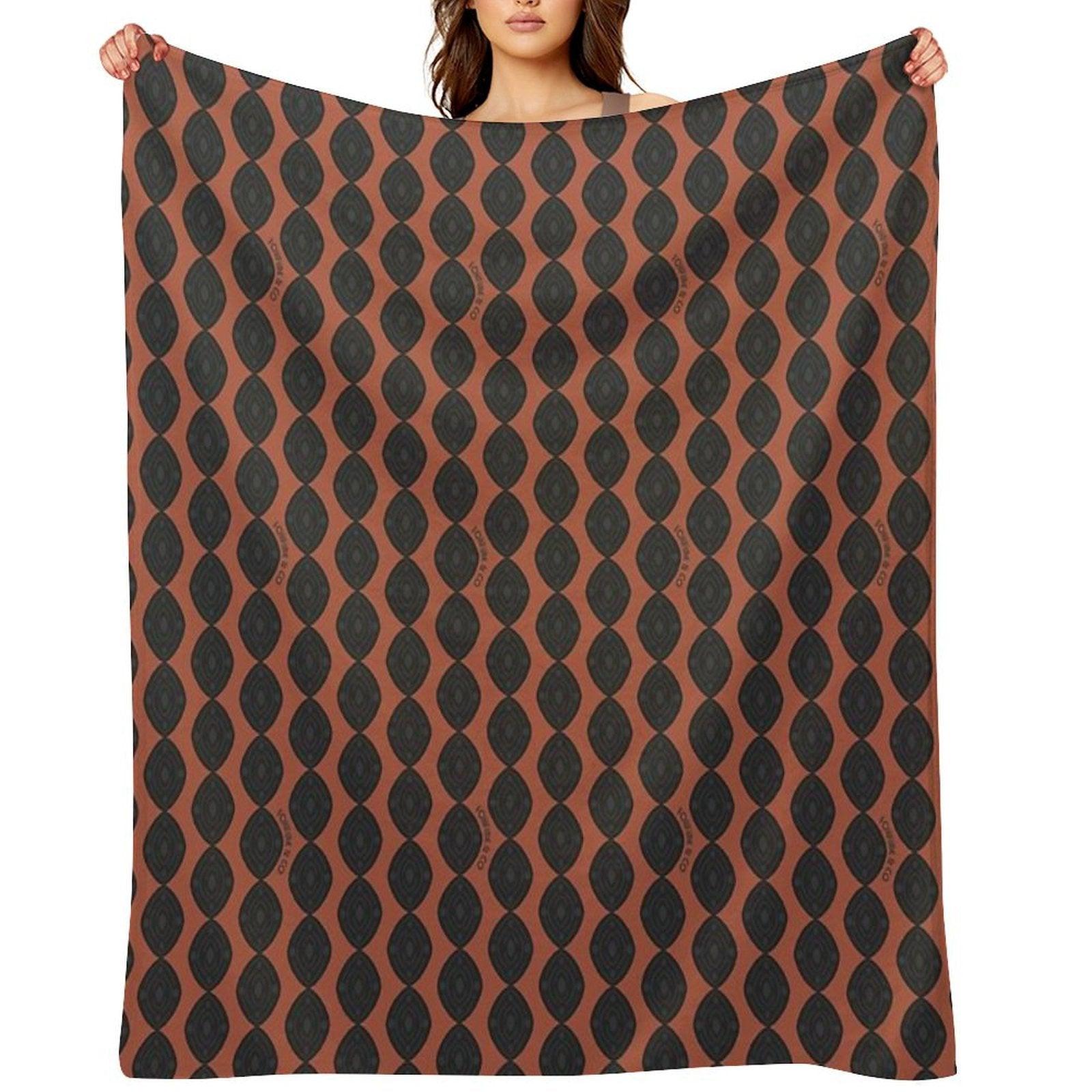 Atomic Blooms - Clay And Charcoal Throw Blanket