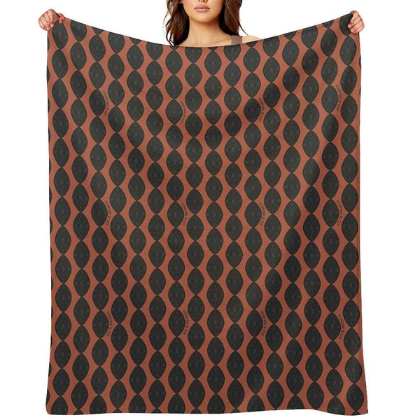 Atomic Blooms - Clay And Charcoal Throw Blanket
