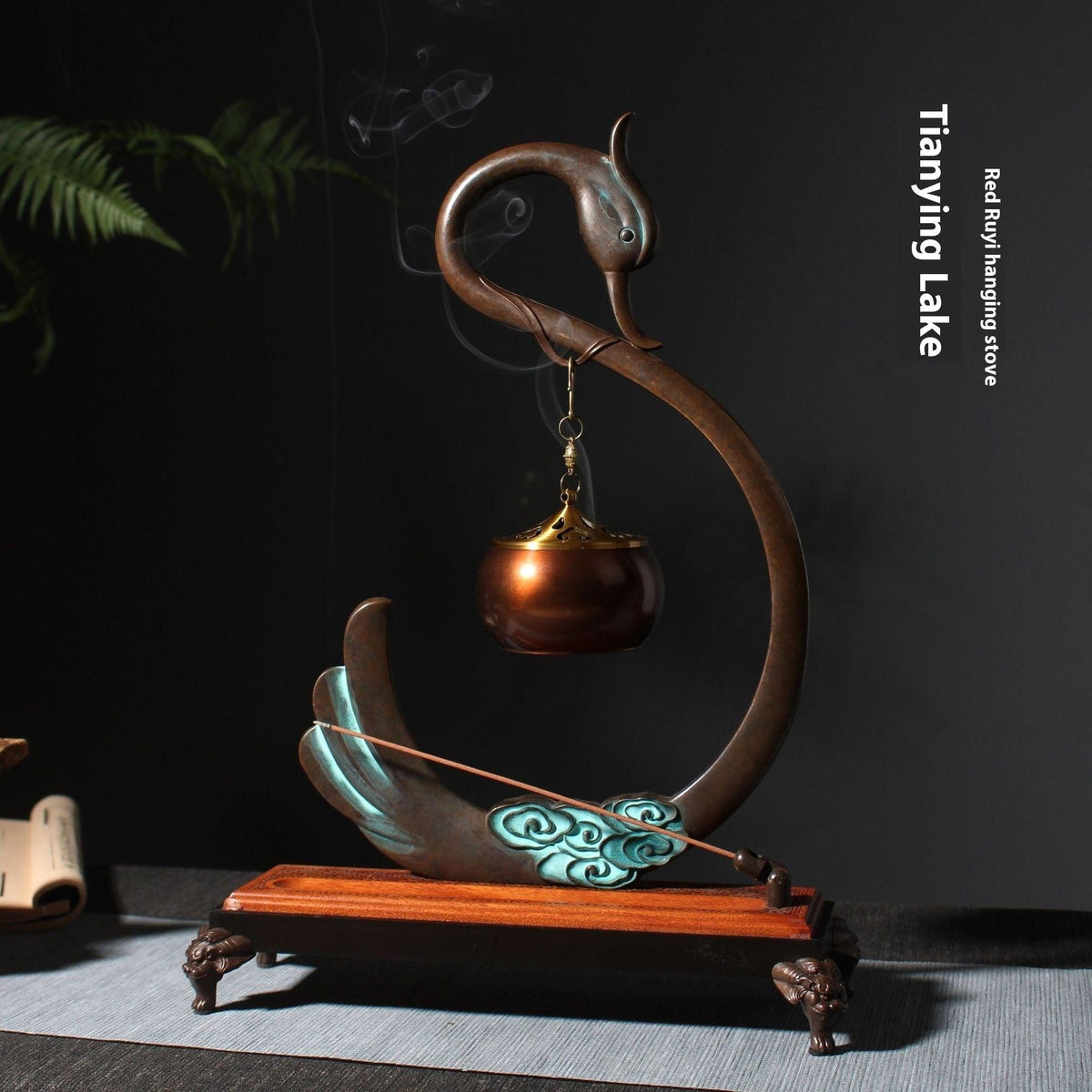 Whispering Petal: Hand-Painted Lotus Incense Burner