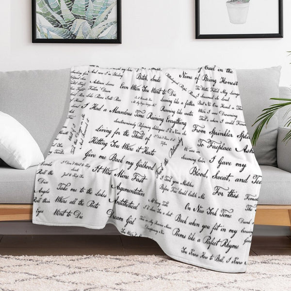 Taylor's The Tortured Poets Department Eras Tour Lyric Dress Comfort Throw Blanket