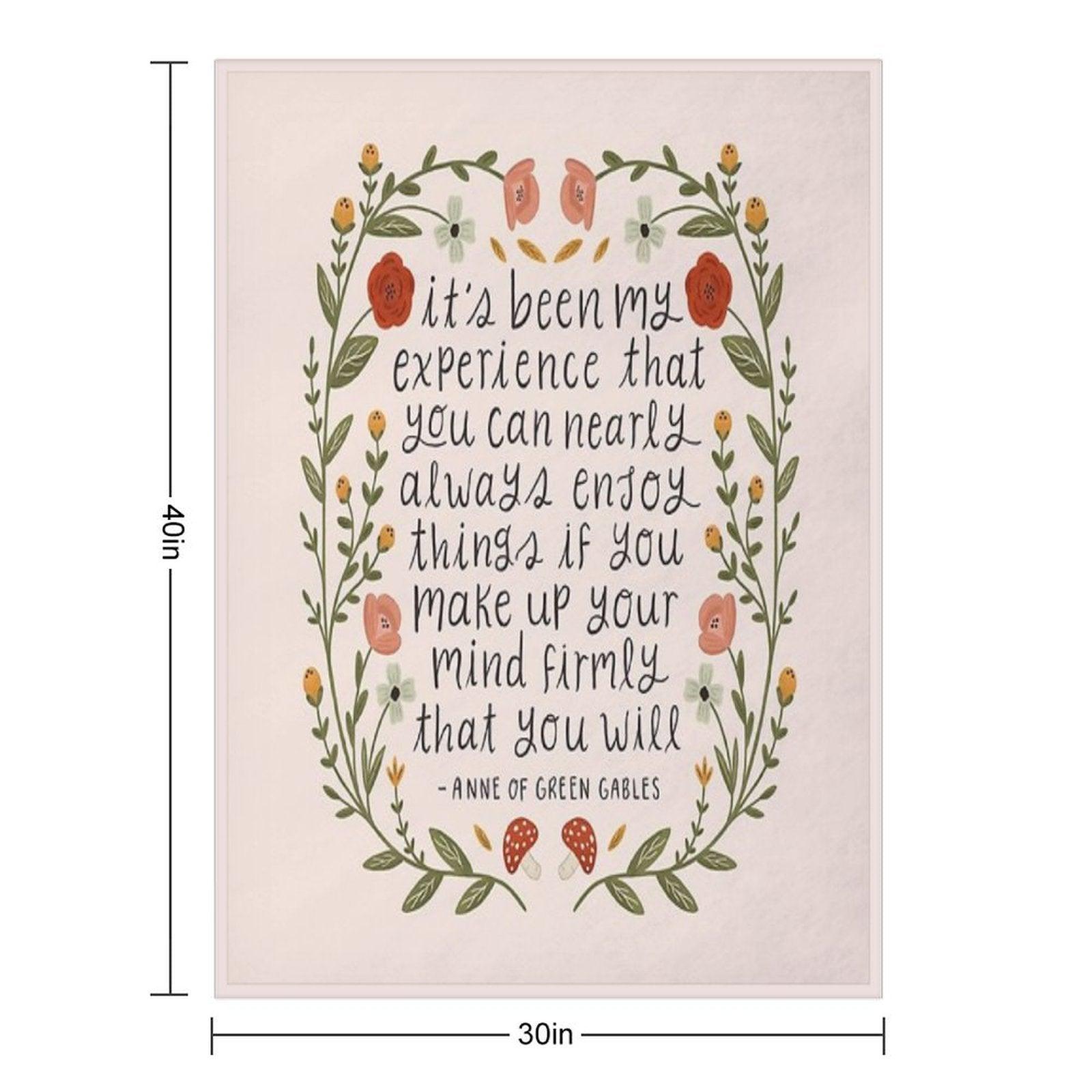 Anne of Green Gables Enjoy Things Quote Throw Blanket