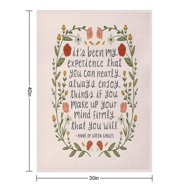 Anne of Green Gables Enjoy Things Quote Throw Blanket