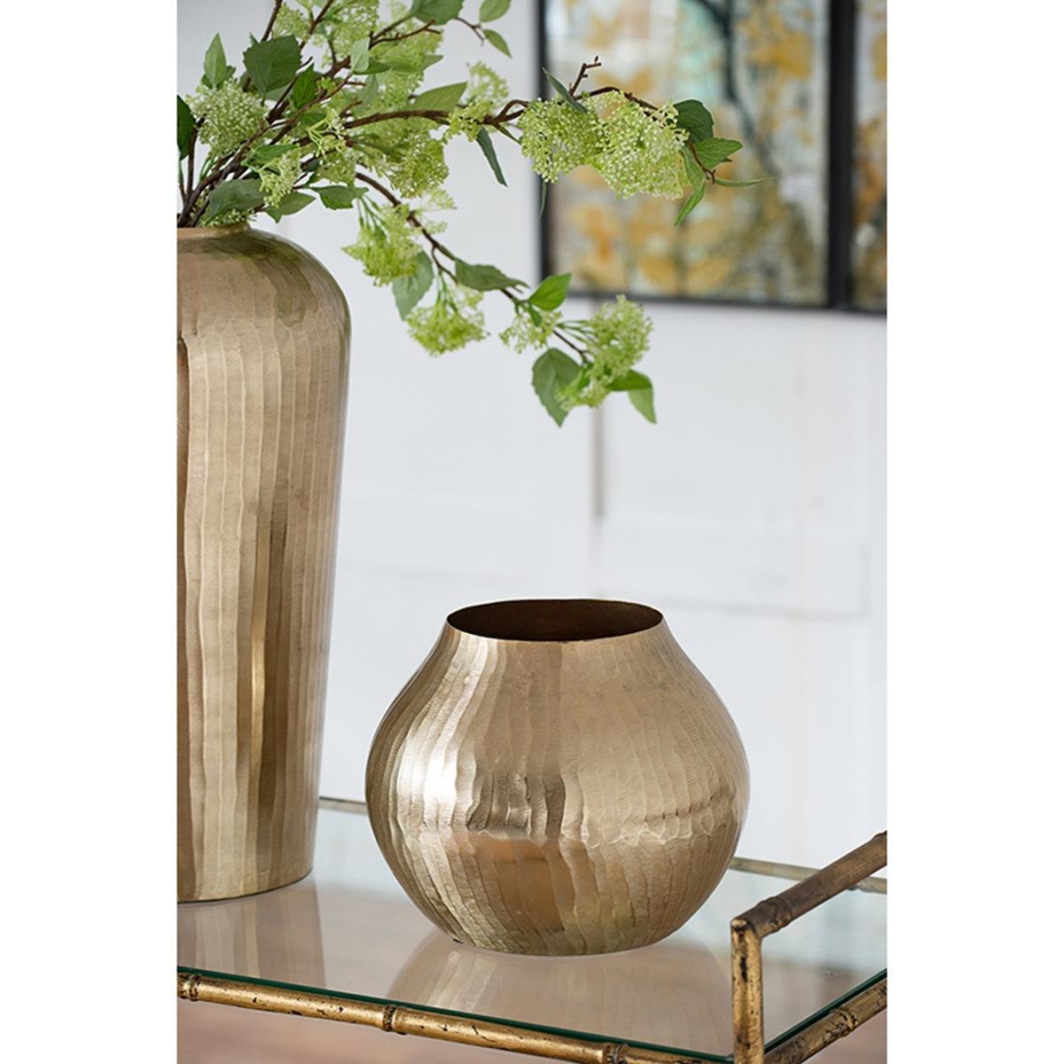 Gold Aluminum Metallic Decorative Vase
