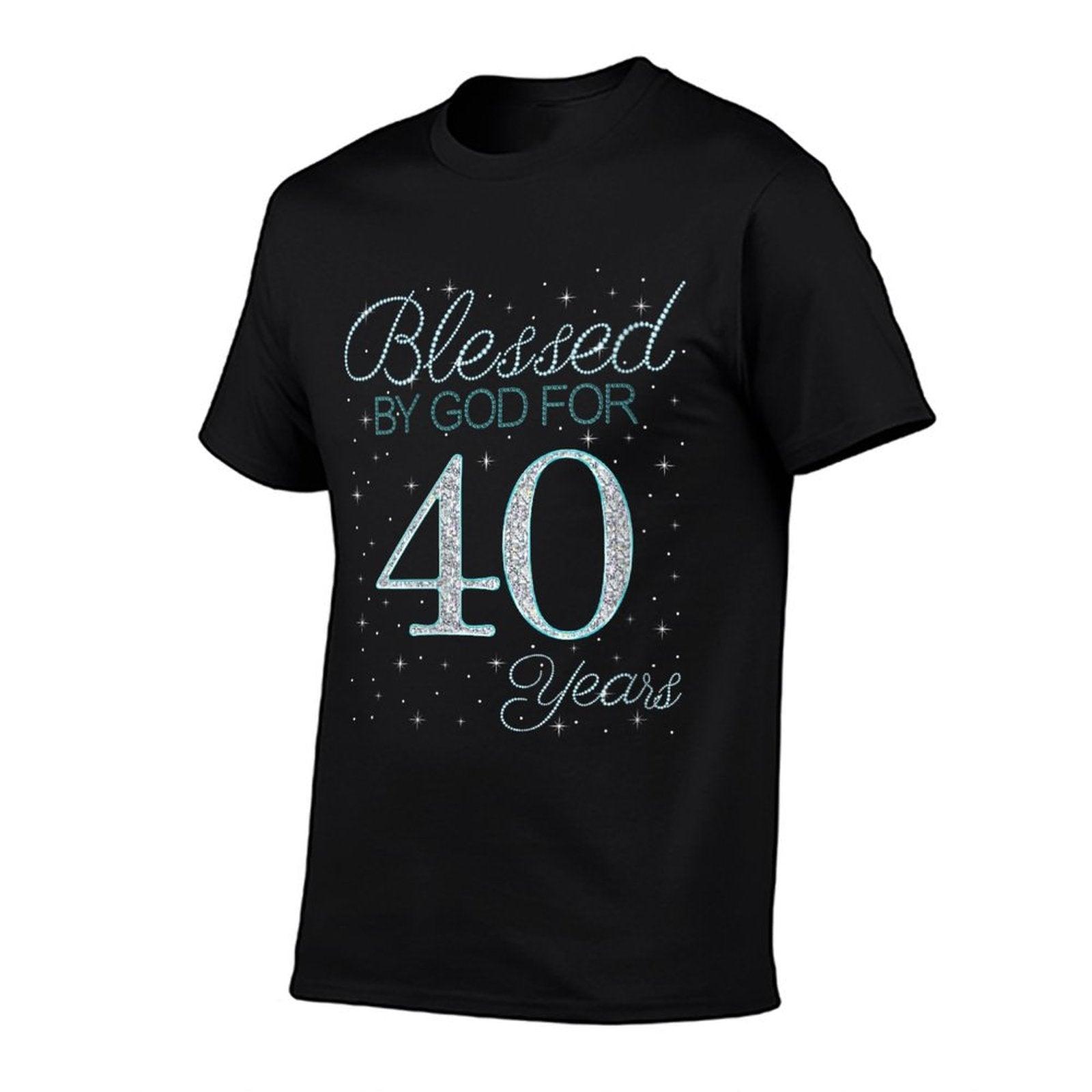 Womens Blessed By God For 40 Years 40th Birthday 40 Year Old Gifts  Trendy Pattern T-Shirt