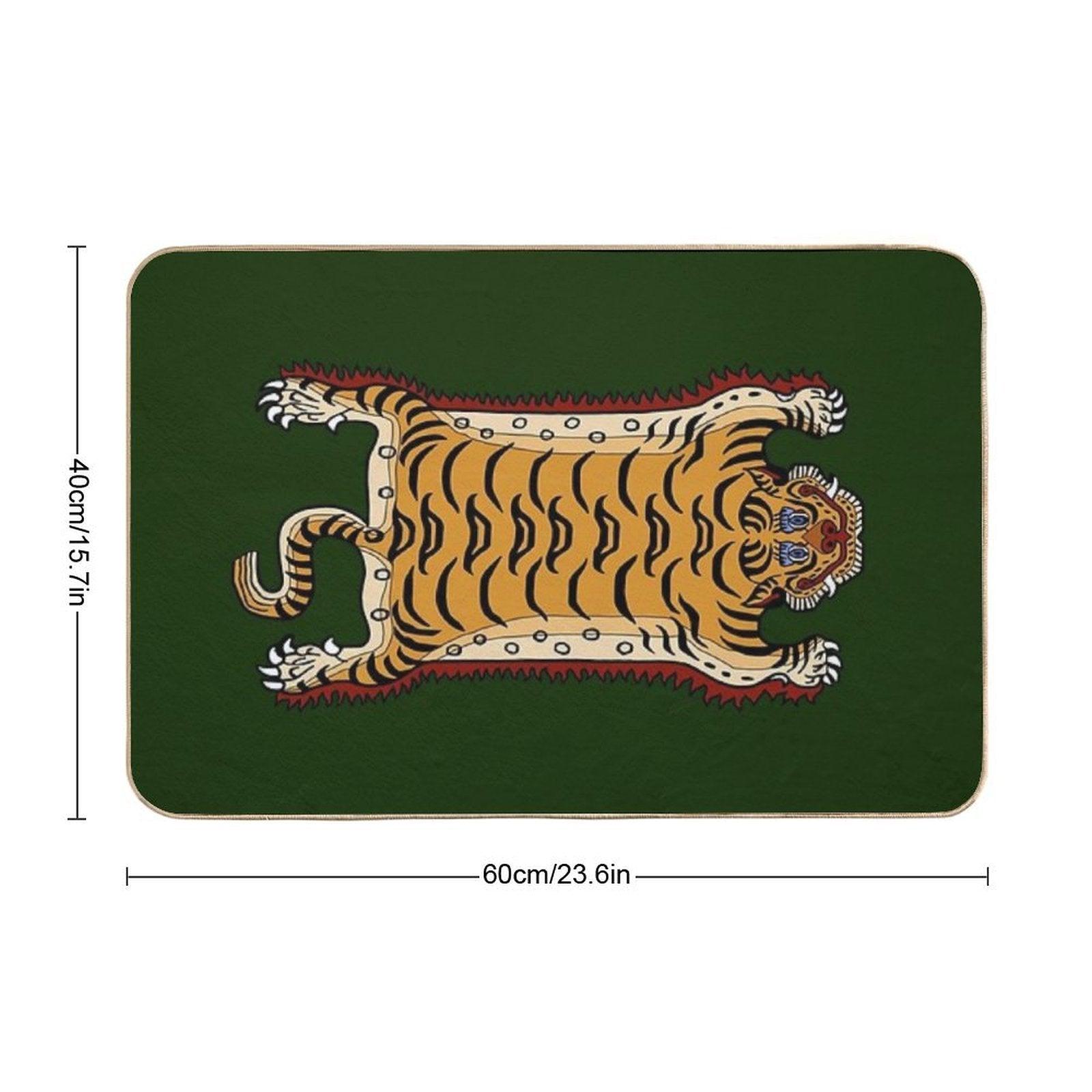 TIBETAN TIGER RUG 1-green Bath Mat