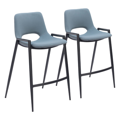Desi Counter Stool (Set of 2) Azure Gray