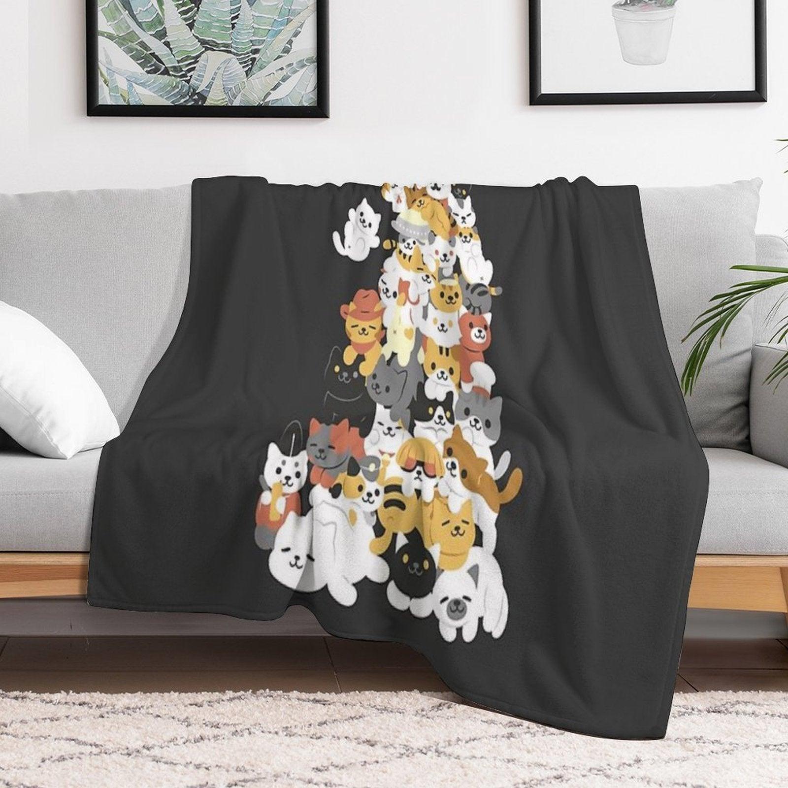 Cat Pile Throw Blanket