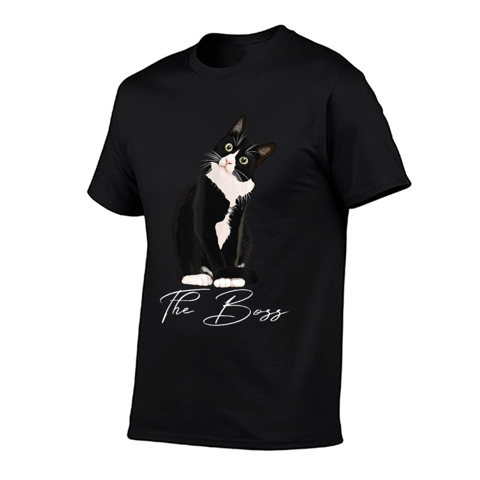 Boss Tuxedo Cat Lovers Funny Shirt for Mom Dad Gift T-Shirt